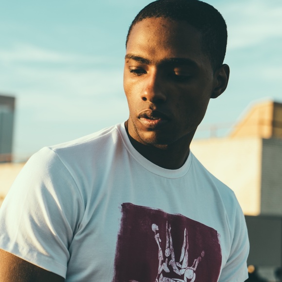 White FilthyHaanz soft cotton fitted tee-Red Logo - Picture 2 of 5